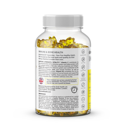 Immunity Gummies with Vitamin C, D3 & K2 - Sugar-Free, Halal, UK