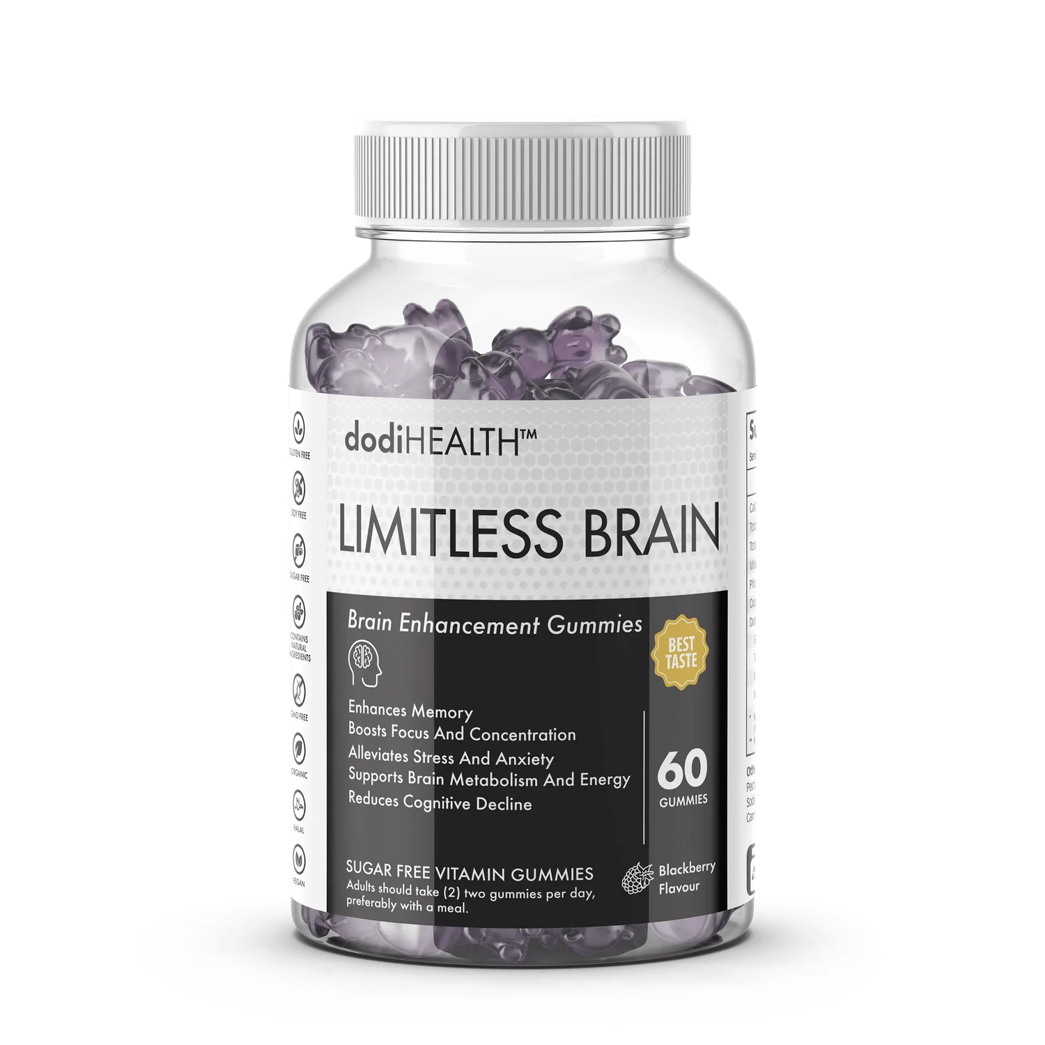 Limitless Brain gummies bottle – phosphatidylserine and CoQ10 supplement