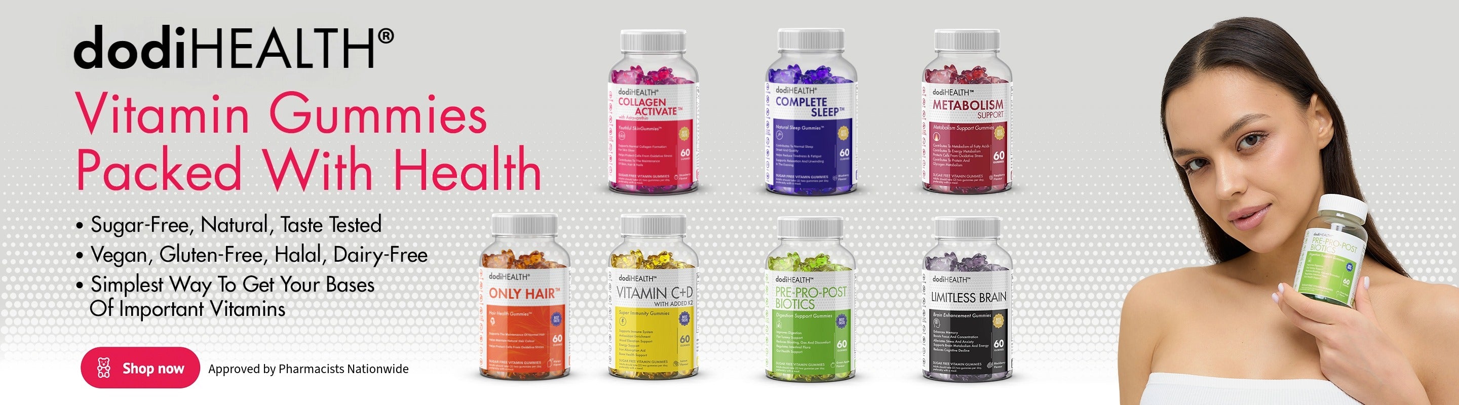 dodiHEALTH sugar-free vitamin gummies UK – Immunity, Sleep, Skin and Gut supplements